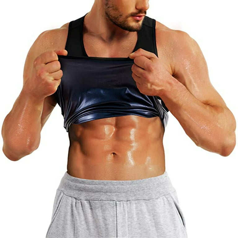 Lilvigor Men s Heat Trapping Pullover Sweat Enhancing Vest Premium Slimming Workout Body Shaper Tank Top Walmart