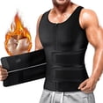 thumbnail image 1 of Lilvigor Neoprene Sauna Suit for Men Waist Trainer Vest Zipper Body Shaper with Adjustable Belts Tank Top, 1 of 6