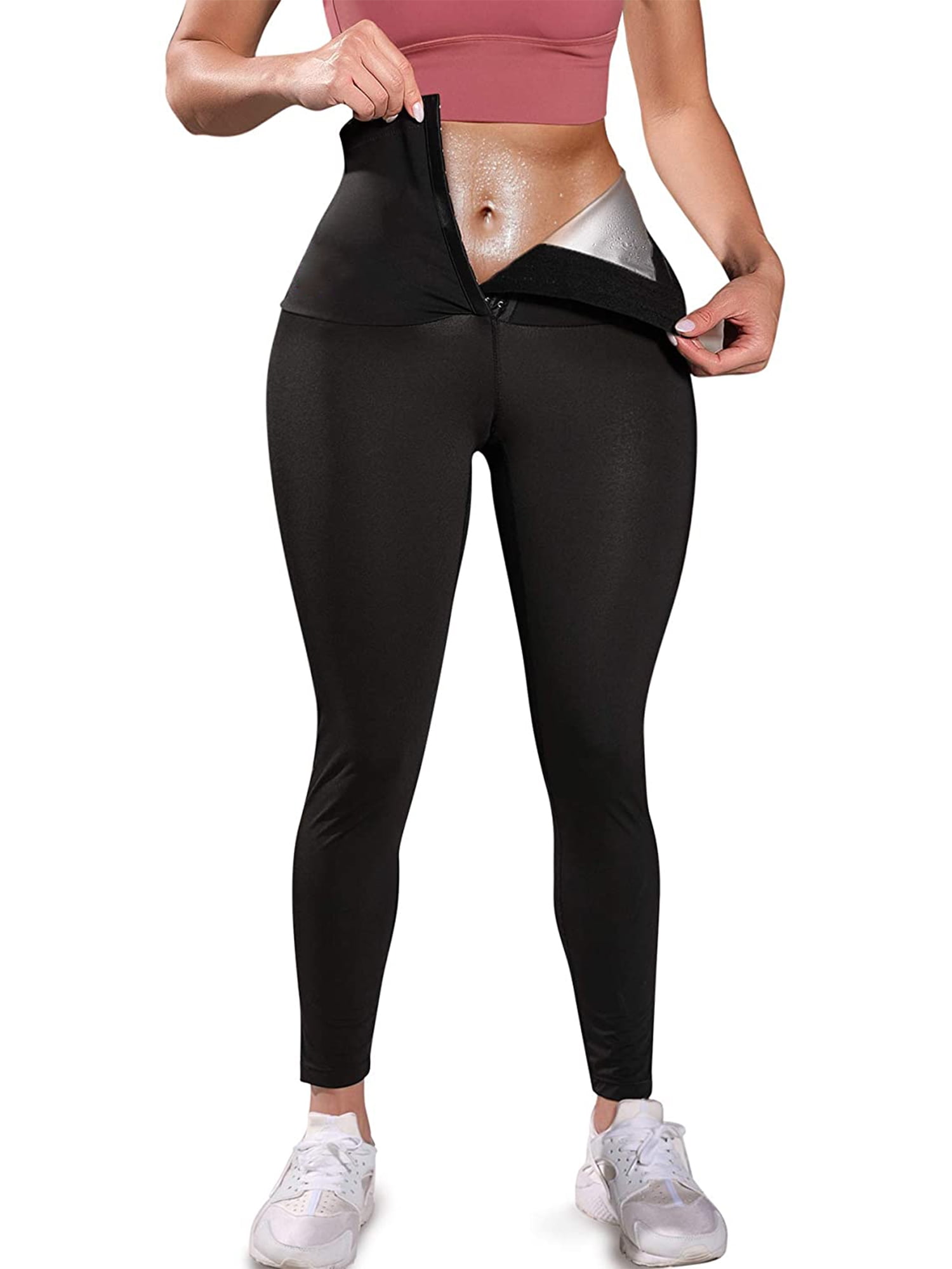 Aayomet Sweat Sauna Pants for Women High Waist Trainer Slimming Leggings  Compression Petite plus Size Yoga Pants (Silver, XXXXL) 