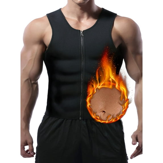 Lilvigor Sauna Suit for Men Hot Neoprene Waist Trainer Sweat Vest Reduce Fat Burn Body Shaper Zipper Tank Top Workout Suit