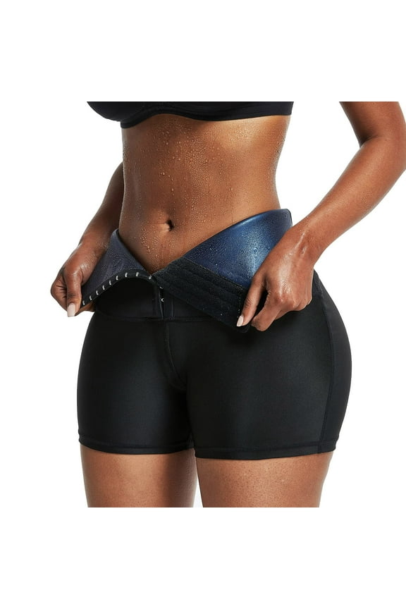 Sauna Sweat Shorts for Women Sauna Waist Trainer Compression Shorts for Women Workout High Waist Shaper Suits