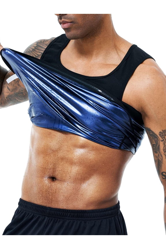 Sauna Sweat Vest Compression Tank Top Waist Trainer Suit for Men Slimming Workout Body Shaper Shirt Pullover