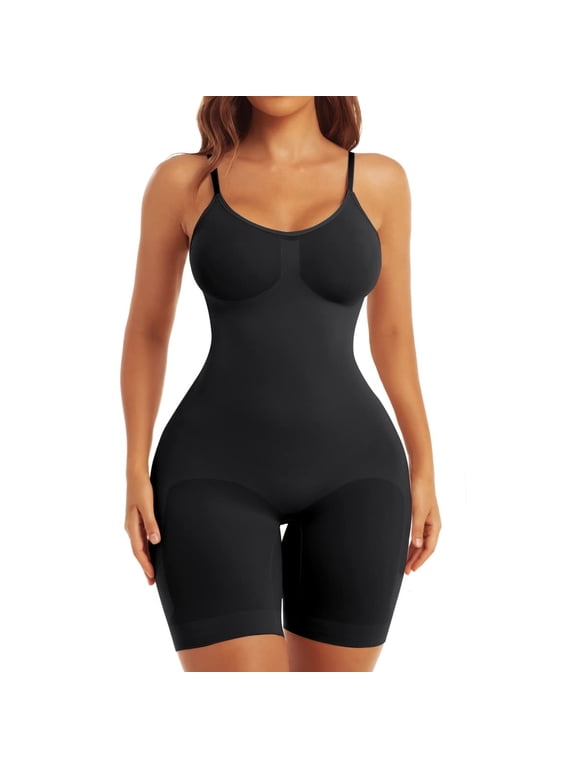 Shapewear Bodysuit for Women Tummy Control - Thigh Slimmer Seamless Butt Lifting Full Body Shaper Plus Size