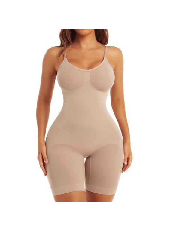 Shapewear Bodysuit for Women Tummy Control - Thigh Slimmer Seamless Butt Lifting Full Body Shaper Plus Size