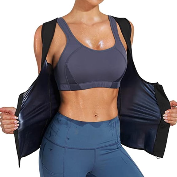 Lilvigor Sweat Vest for Women Workout Training Heat Trapping Zipper Sauna Vest Slimming Tank Top