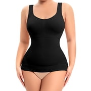 Lilvigor Tummy Control Camisole for Women Shapewear Tank Tops with Built in Bra Slimming Compression Top Vest Seamless Body Shaper