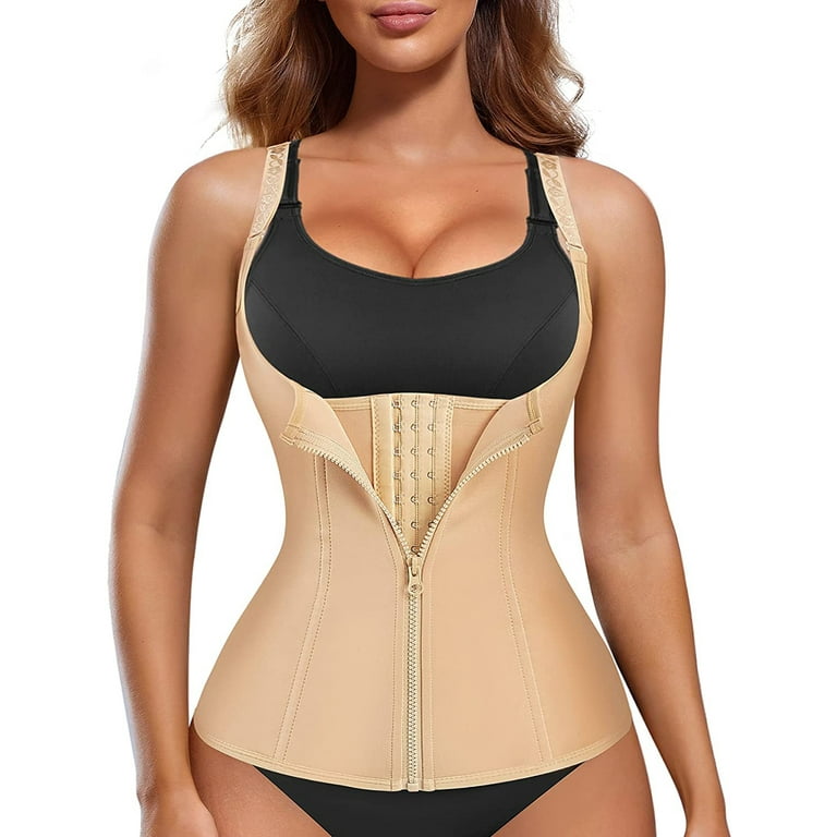 Women Full Body Shaper Zipper Bodysuit Waist Trainer Cincher