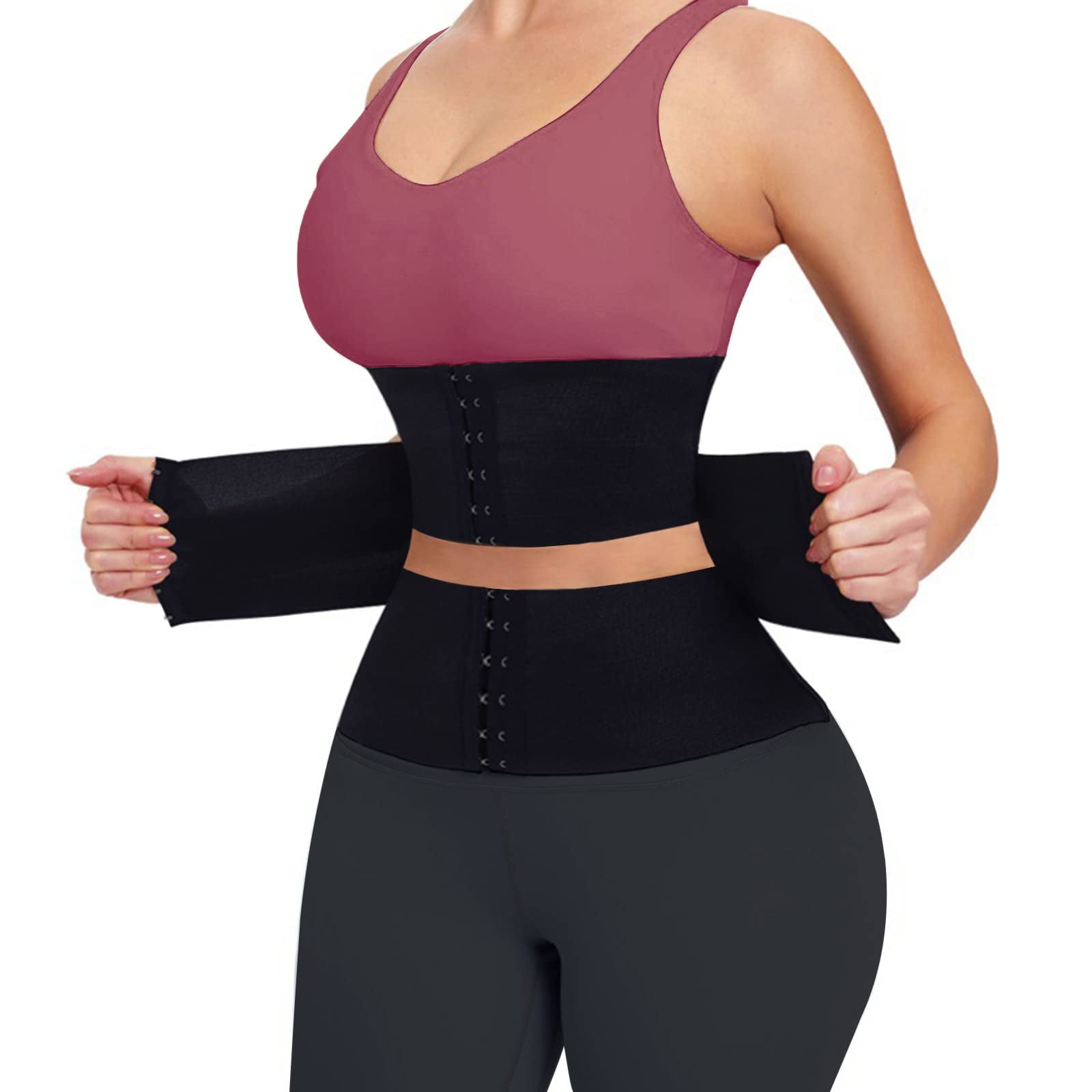 LELINTA Women's Waist Trainer Corset Hot Sweat Trimmer Belt Slimming Body  Shaper Belly Sports Girdle Waist Cincher Weight Loss Shapewear 