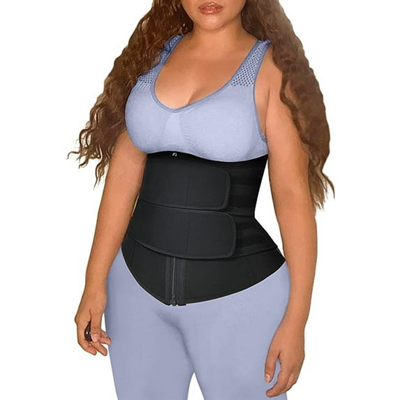 Lilvigor Waist Trainer for Women Plus Size Sweat Belts Zipper Bones Workout Trimmer Neoprene Sauna Underbust Corset