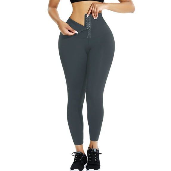 Lilvigor Women Corset Yoga Pants High Waist Leggings with Adjustable Tummy Control Waist Trainer Cincher Yoga Pants Butt Lifter