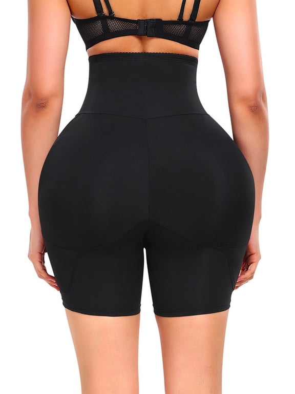 Women Hip Padded Booty Lifter Shapewear Thicker Enhancer Removable 4 Pads Control Panty for Bigger Butt Hook Closure