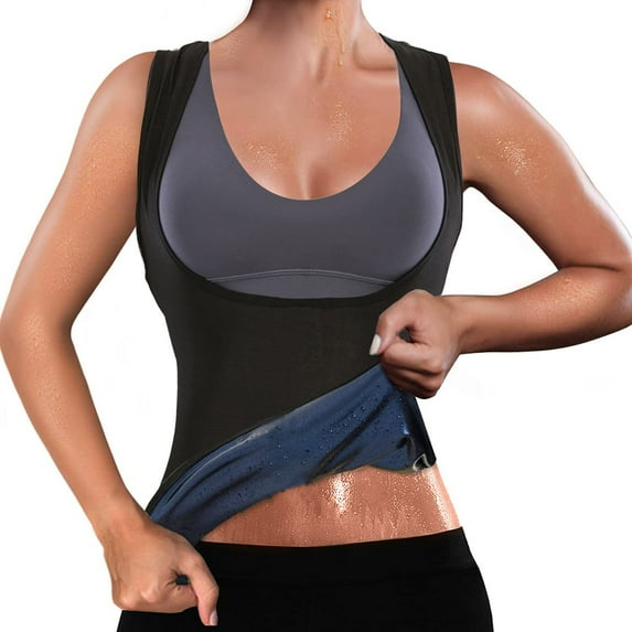 Lilvigor Women Sauna Suit Waist Trainer Polymer Vest Sweat Enhancing Body Shaper for Tummy Heat Trapping Shirt Workout Fitness Tank Top