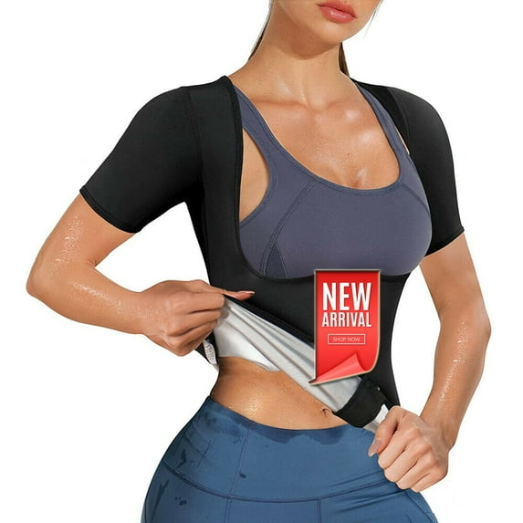 Lilvigor Women Sauna Vest Sweat Tank Top Zipper Compression Shirts Heat Trapping Waist Trainer Vest for Weight Loss