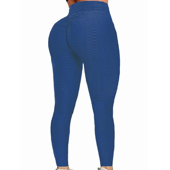 Lilvigor Women's High Waist Yoga Pants Ruched Butt Lifting Tummy Control Workout Leggings Stretchy Textured Booty Tights