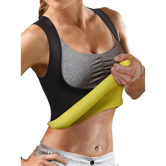 Lilvigor Women's Sport Hot Sweat Slimming Neoprene Shirt Vest Body Shapers for Weight Loss No Zipper Gray Sauna Tank Top Shirt