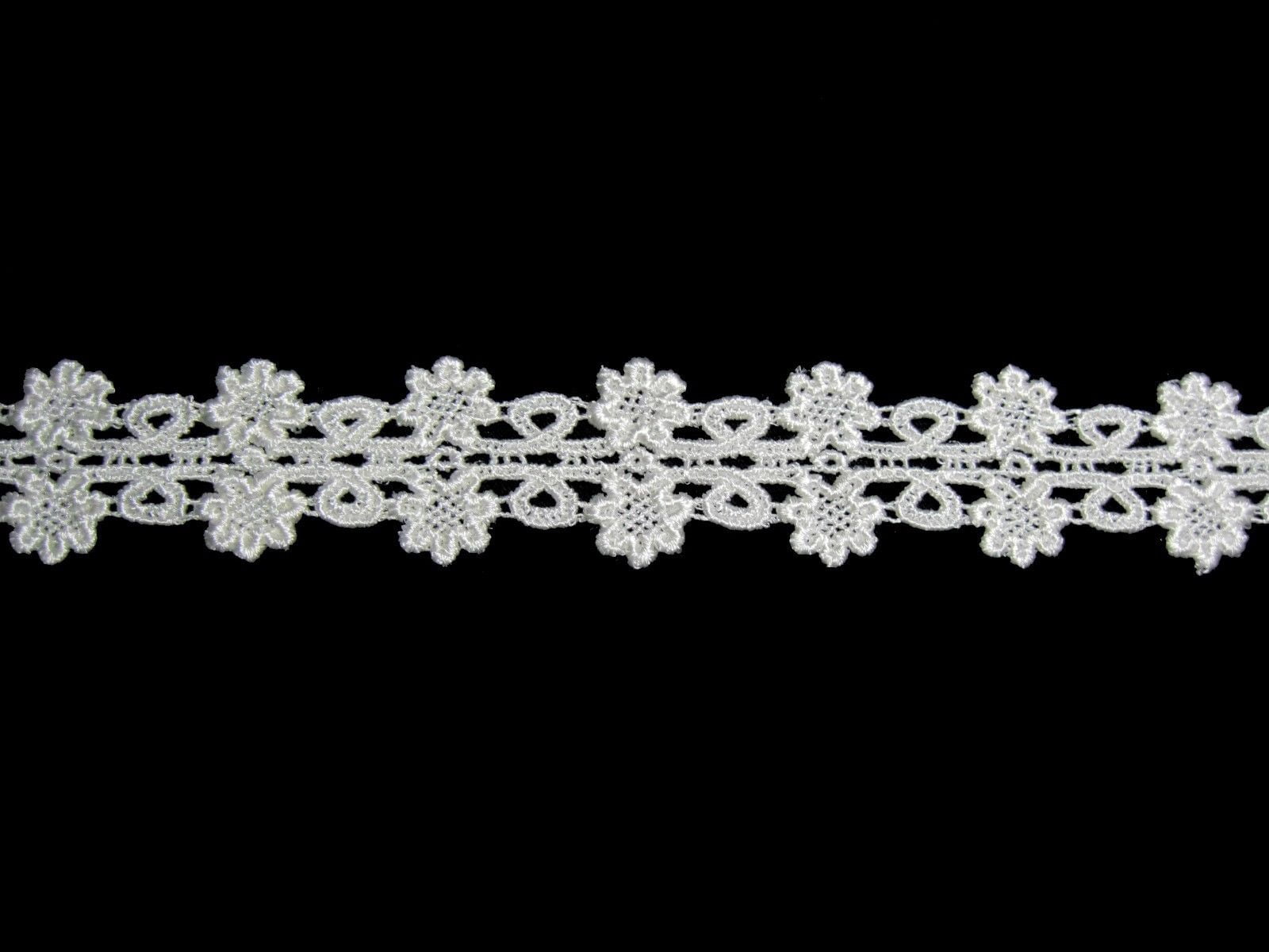 Lily 1-1/8" Ivory Floral Venice Lace Trim Sewing Notions Bridal DIY by Yard