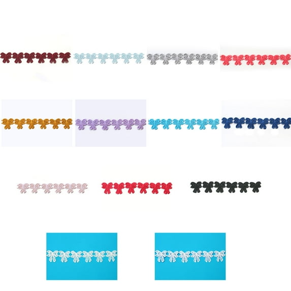 Lily 1" 13 Colors Ribbon Bow Tie Cuttable Venise Lace Trim Supplies by Yardage
