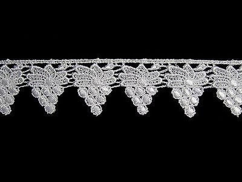 Lily 1.25" White  Grapes Vine Venice Lace Trim DIY Sewing Notions Crafts By Yard