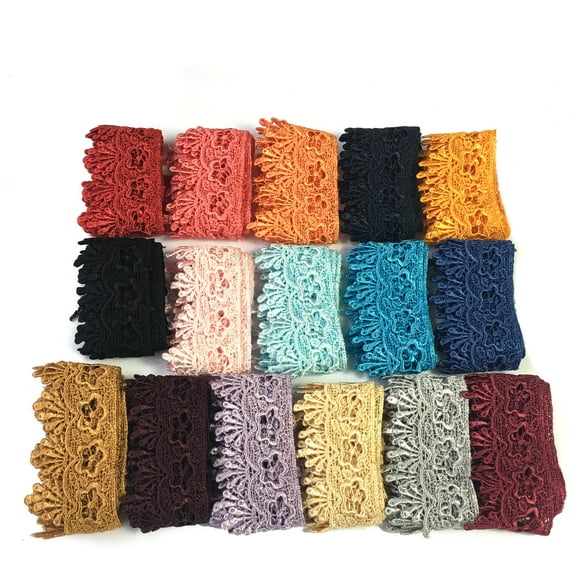 Lily 1.75" 16 Colors of Red Black Navy Burgundy Rayon Venice Lace Trim by Yard