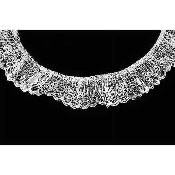 Lily 1.75" White Ruffled Gathered Raschel Lace Trim Sewing Notions Wholesale