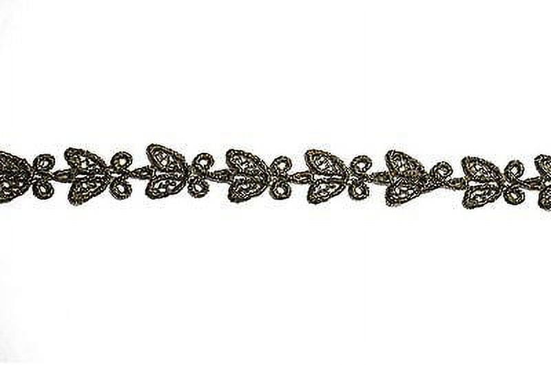Lily 1" Antique Gold Metallic Venice Lace Trim by Yard Sewing Notions Clothing