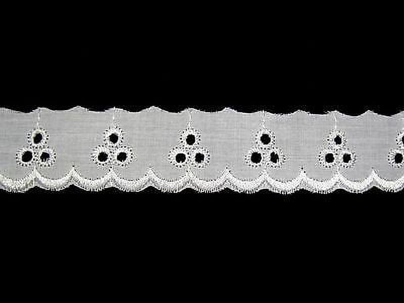 Lily 1" White Cotton Embroidery Eyelet Lace Trim Wholesale Lot Sewing Notions