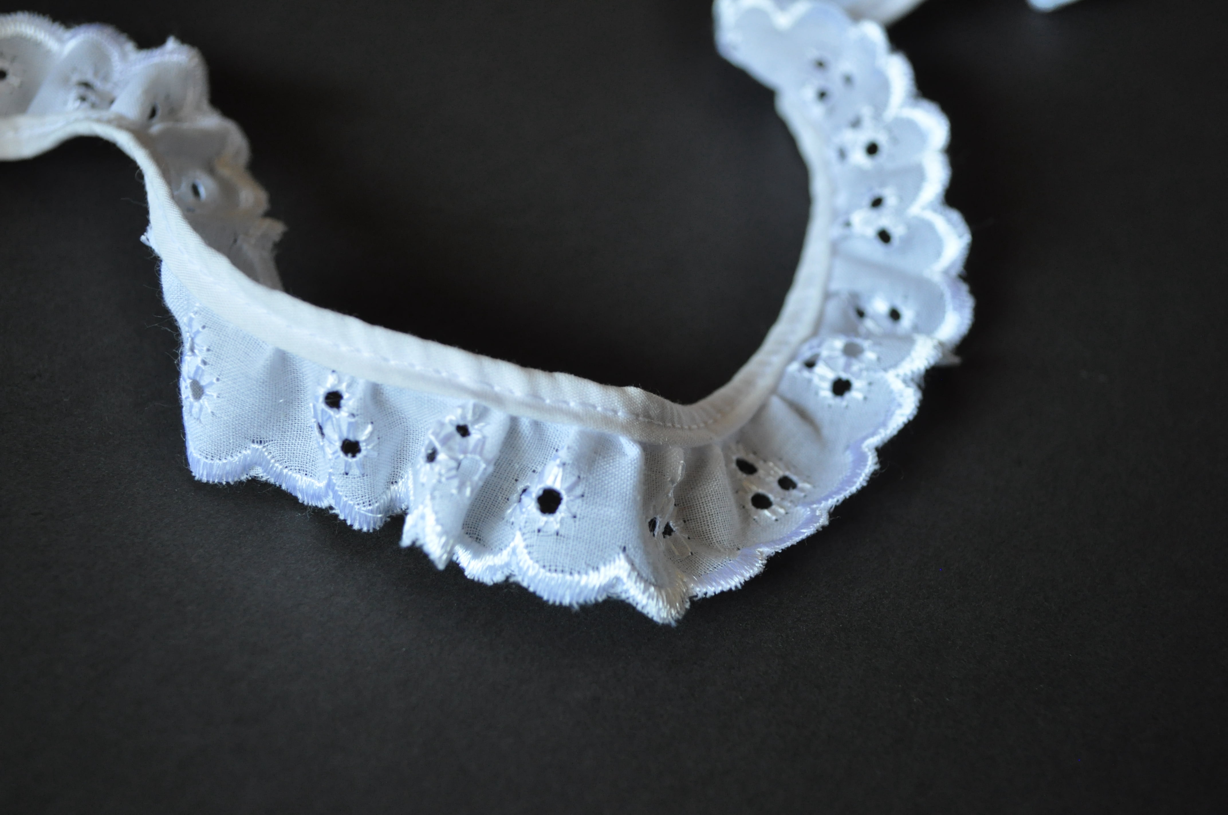 Lily 1" White Gathered Ruffled Cotton Eyelet Lace Trim Sewing Notions Wholesale