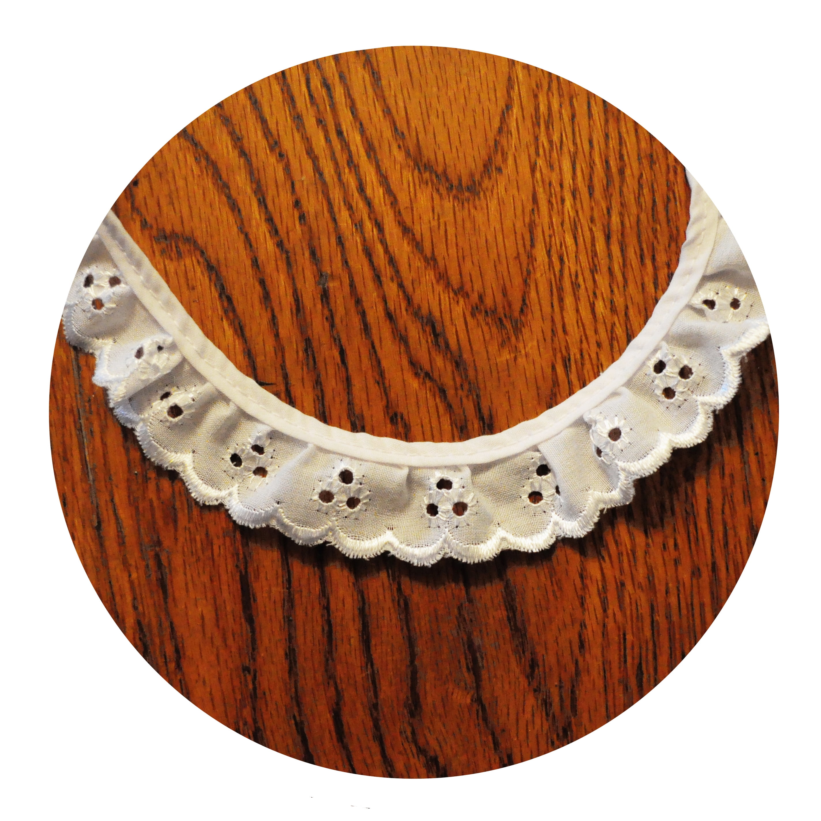 Lily 1" White Gathered Ruffled Cotton Eyelet Lace Trim Sewing Notions