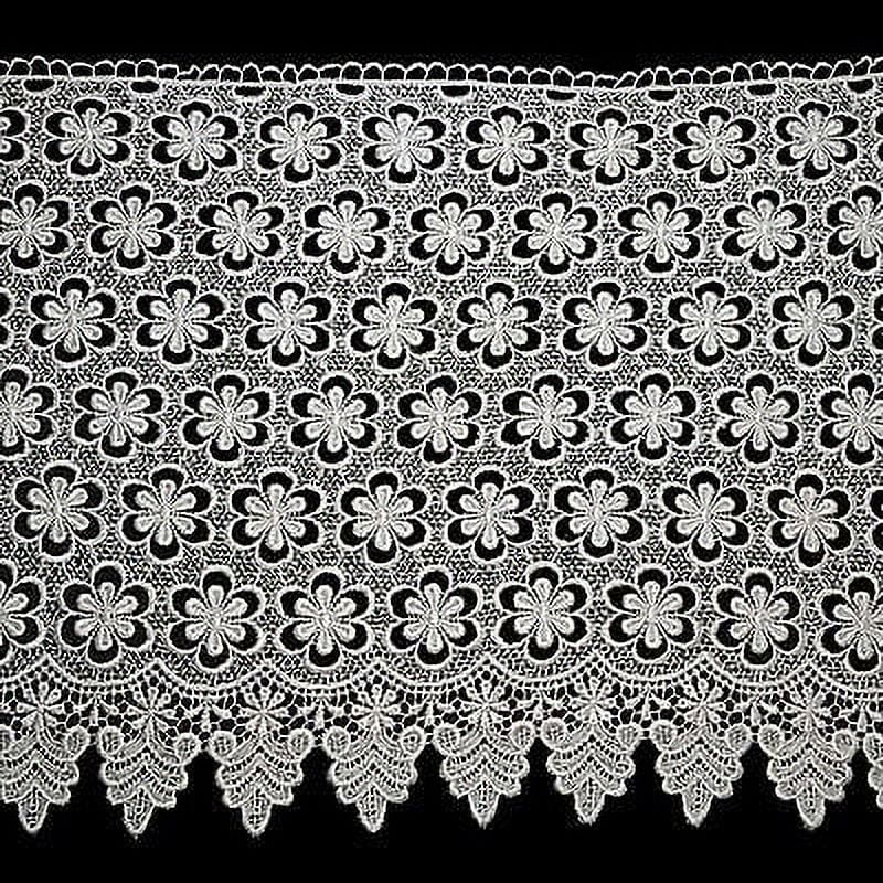 Lily 15.25" White Guipure Venice Lace Both side Scallop Bridal Gown by Yardage
