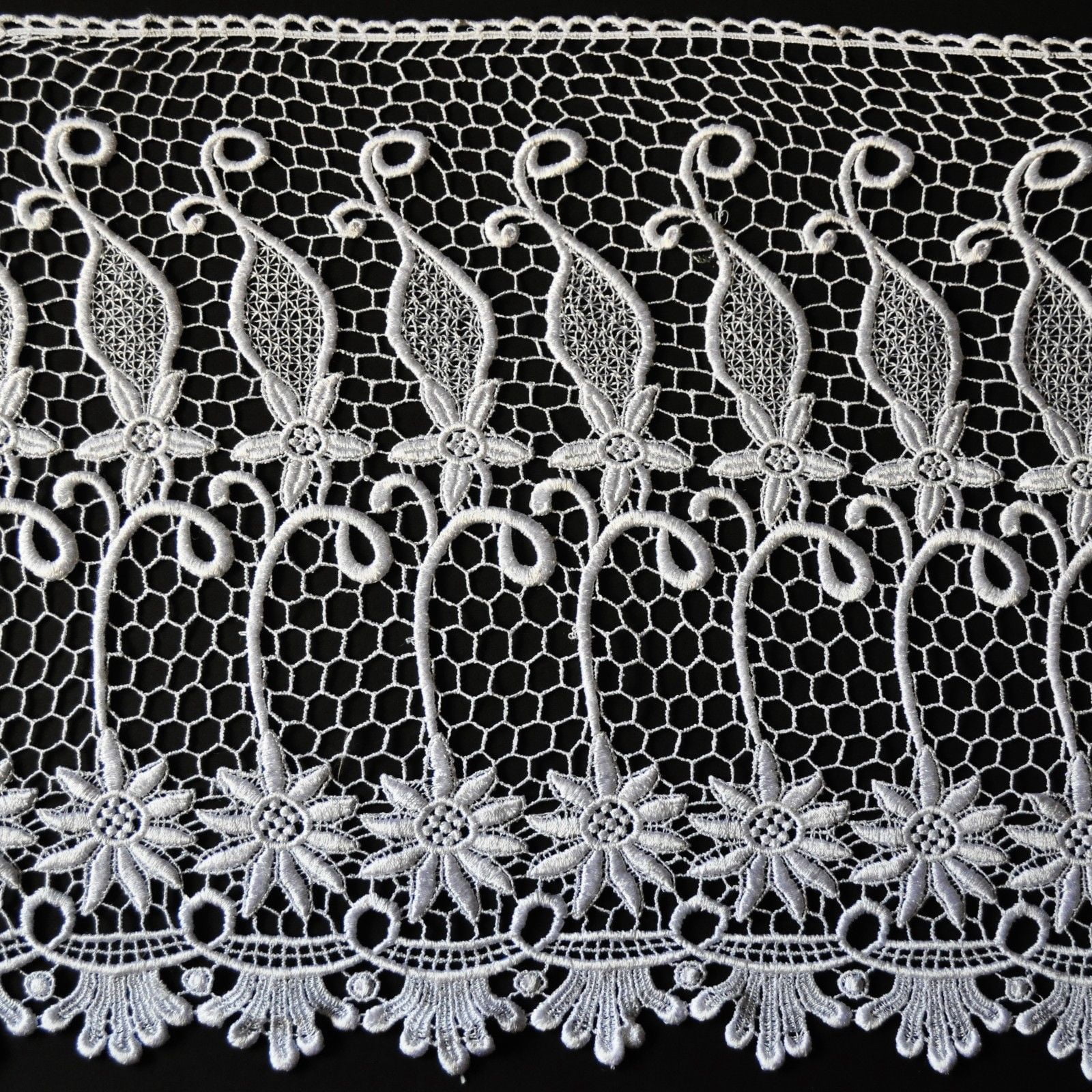 Lily 16" Wide White Venice Guipure Bridal Sewing Notions Lace Trim By Yardage