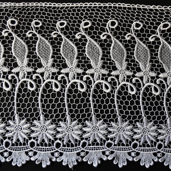 Lily 16" Wide White Venice Guipure Bridal Sewing Notions Lace Trim By Yardage