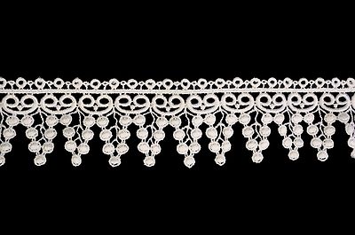 Lily 2.25" White and Ivory Venise Vintage Circular Lace Trim By Yard