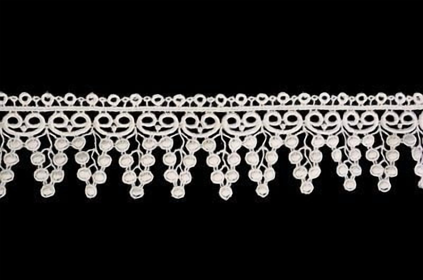 Lily 2.25" White and Ivory Venise Vintage Circular Lace Trim By Yard