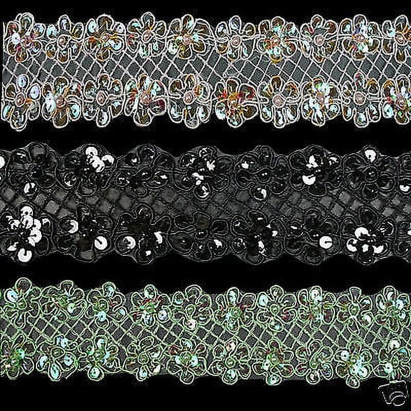 Lily 2.25" White or Black Large Floral Guipure Exquisite Venice Lace by Yard