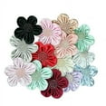 thumbnail image 1 of Lily 2.5" Hand Sewn Satin Pearl Beaded Flower Red Blue Green Black Peach Pink, 1 of 1