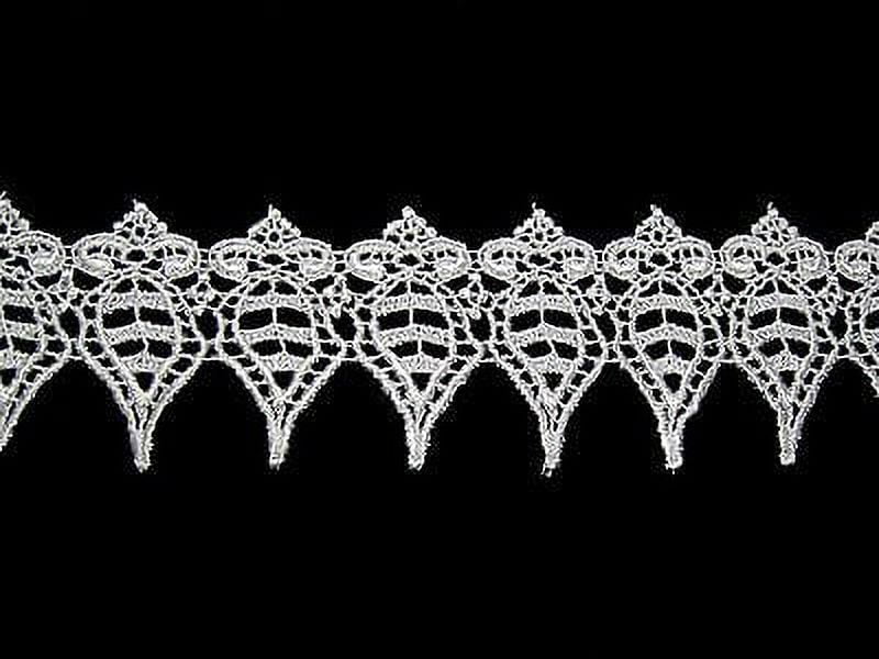 Lily 2" Ivory Embroidered crafts Venice Guipure Lace Trim Scalloped By Yardage