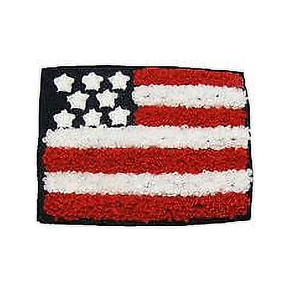 Lily 2 and 7/8"x 2.25" Patriotic Chenille American Flag Sew On Applique Patch