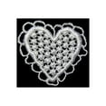 thumbnail image 1 of Lily 2"x1.75" White Rayon Heart Dots Scallop Venise Lace Motif Applique Patch, 1 of 7