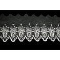 thumbnail image 1 of Lily 3.25" White Embroidered Sheer Organza Lace Trim with Scalloped Edge By Yard, 1 of 1