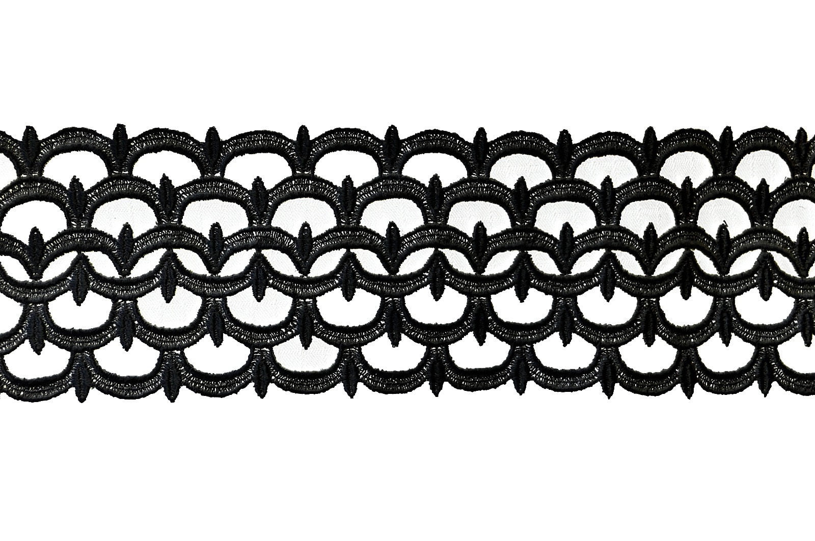 Lily 3-3/8" White , Black Venice Lace Bridal Sewing Notion DIY Trim By Yard