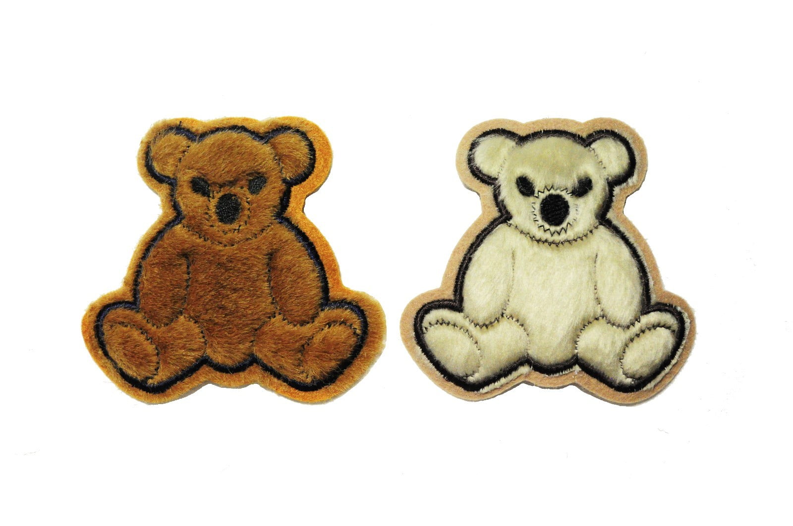 Lily 3.5"x3.25" Brown Beige Fuzzy Furry Small Teddy Bear Sew On Patch Appliques