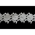 thumbnail image 1 of Lily 3" White Black Ivory Roses Flower Guipure Floral Venice Lace Trim by Yard, 1 of 5