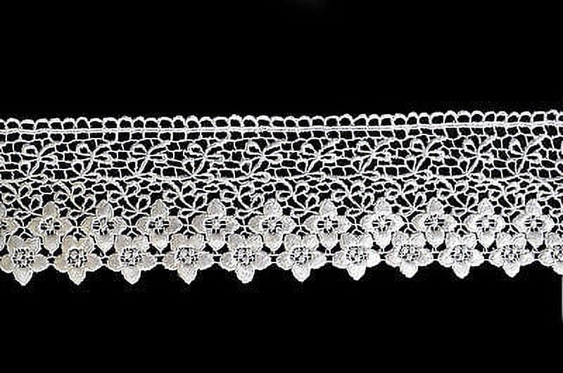 Lily 3" White & Ivory Venise Vintage Victorian Giupure  Lace Trim By Yardage