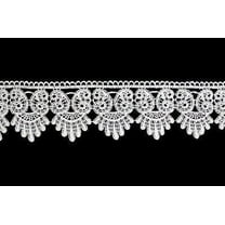 Lily 3" White or Ivory Scalloped Victorian Guipure Venice Lace Trim by Yardage