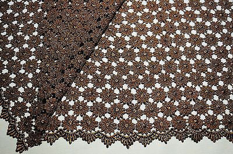 Lily 37" Daisy Venice Lace Fabric All Over Both Side Scalloped Edge 9 colors