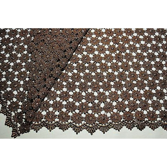 Lily 37" Daisy Venice Lace Fabric All Over Both Side Scalloped Edge 9 colors