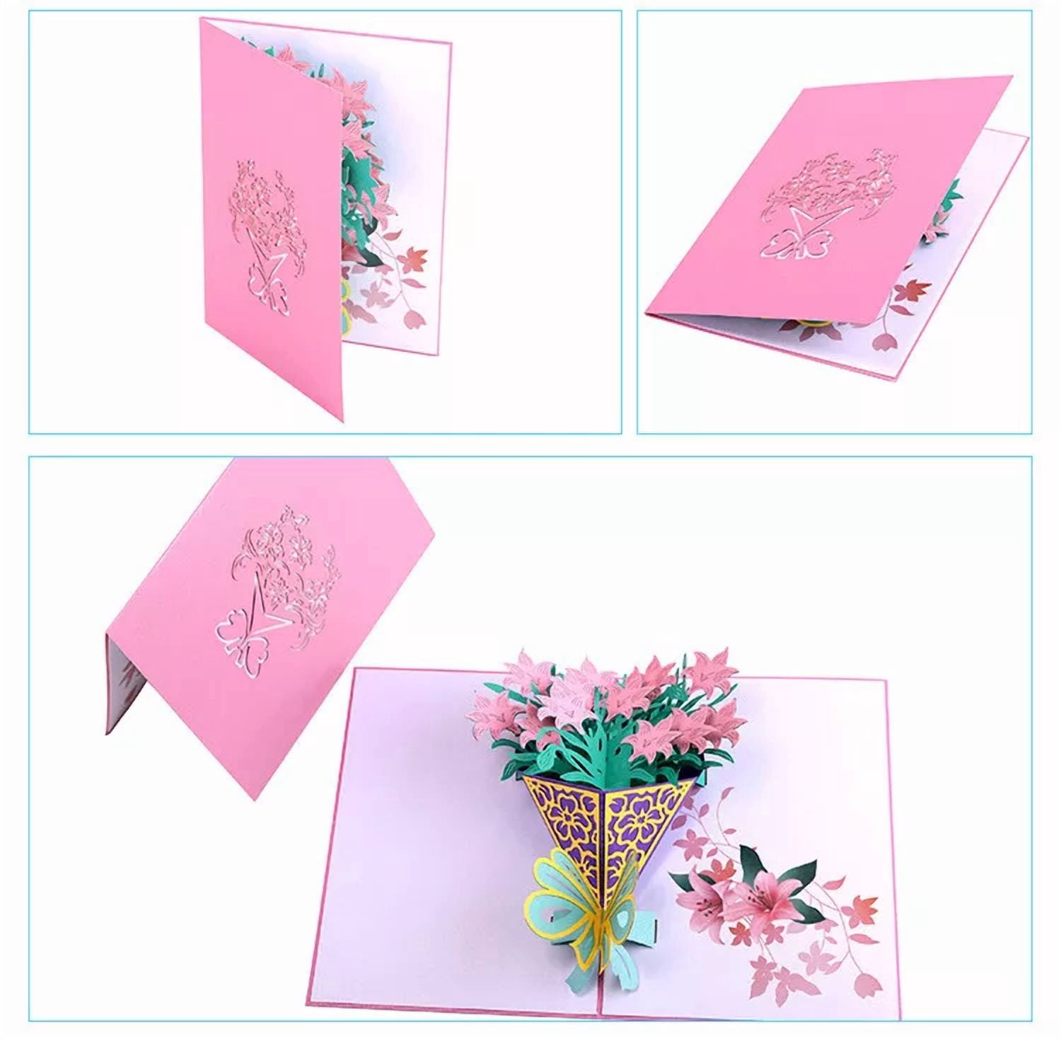 Lily 3D Pop Up Gift Cards Birthday Mother'S Day Holiday Teacher Anniversary