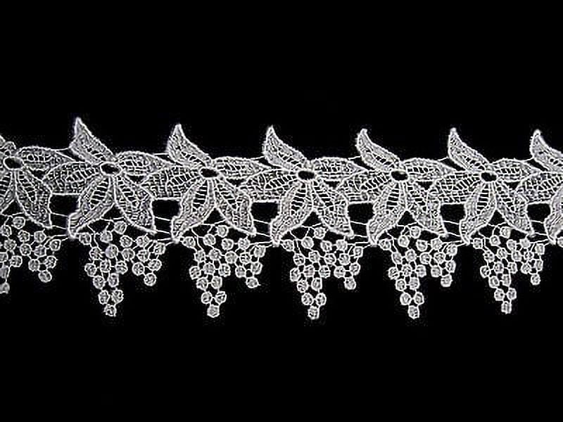 Lily 4.5" White Grapes Venice Lace Trim Sewing Notions Craft Supplies By Yard