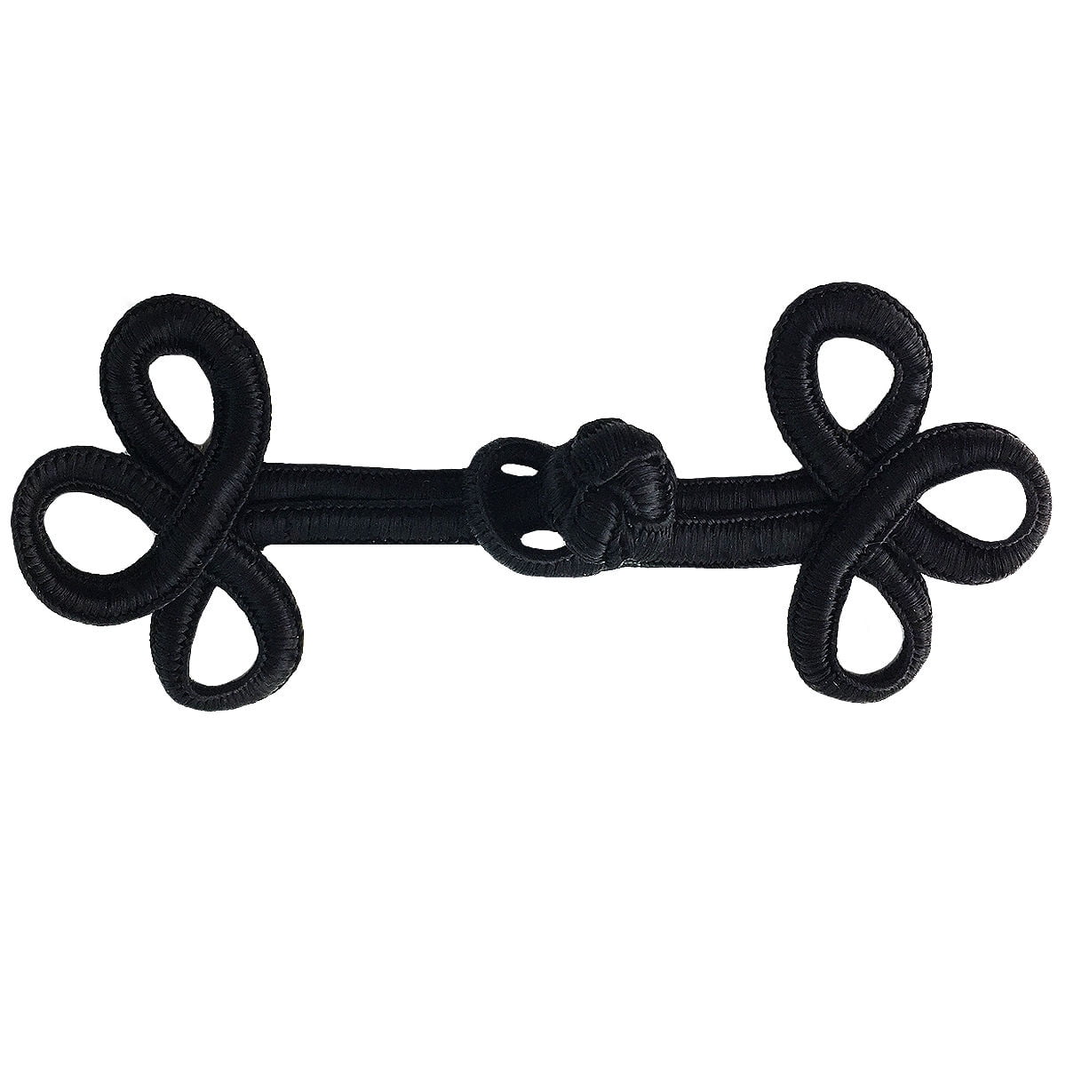 Lily 4.75" Black 3 loops Chinese Frog Decorative Button Knot Closure ...