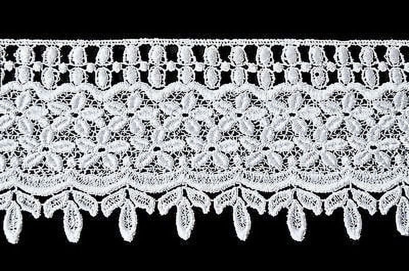Lily 4" Wide White Venise Classic Vintage Victorian Floral Lace Trim By Yard